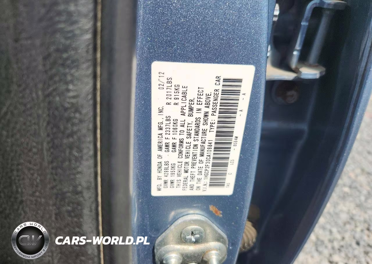 2012 Honda Accord Lx VIN:1HGCP2F30CA109841 - 12