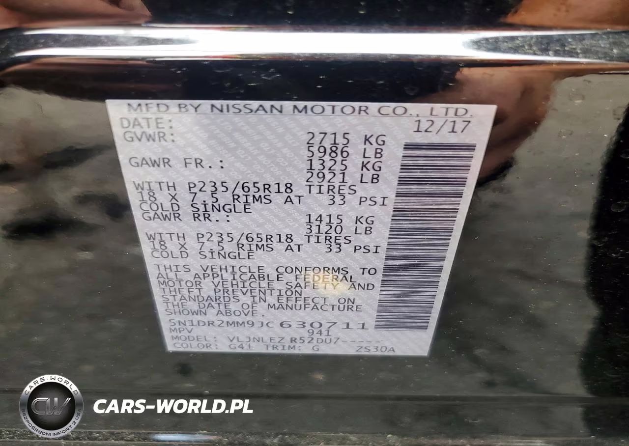 2018 Niss Pathfinder VIN:5N1DR2MM9JC630711 - 13