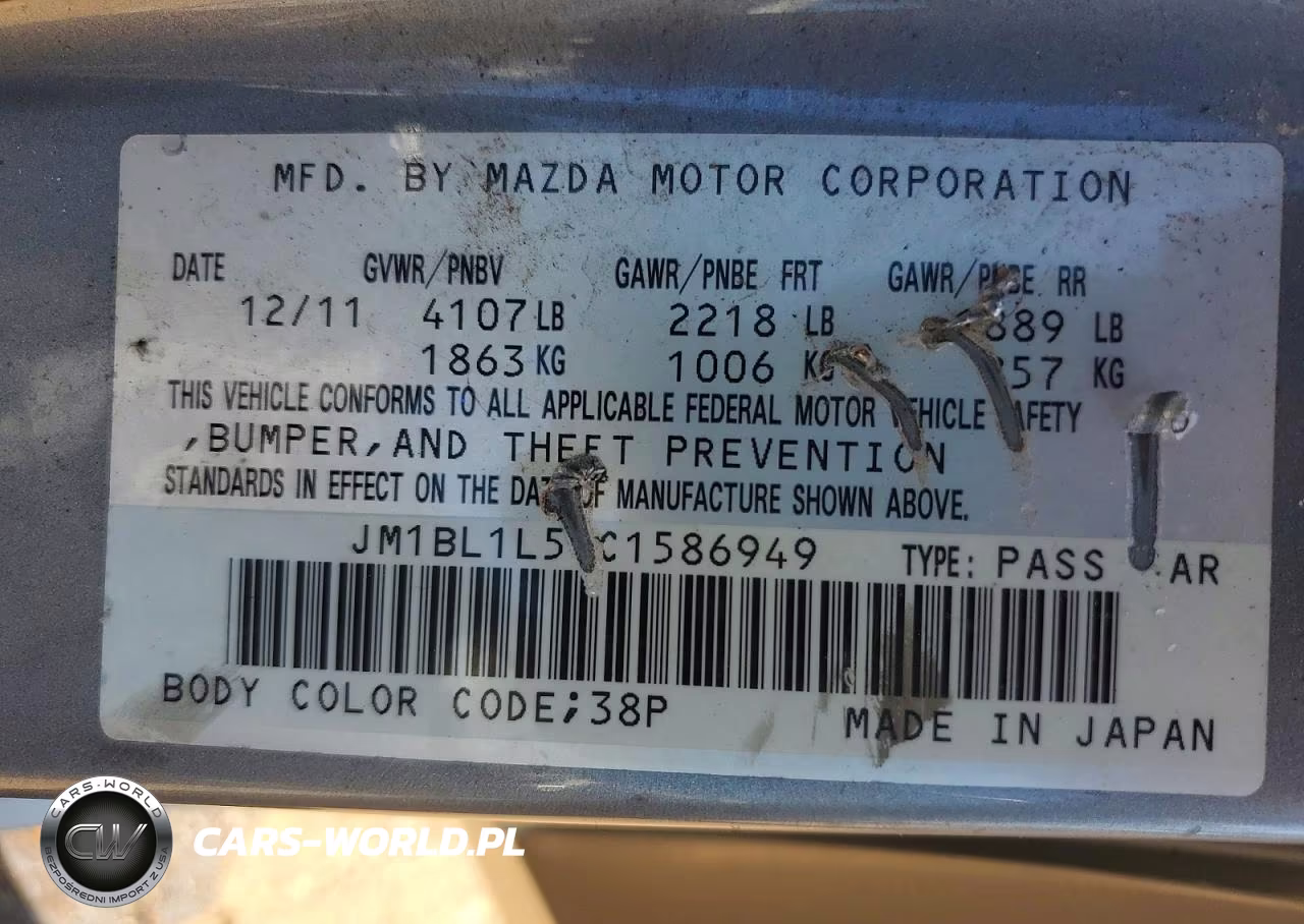 2012 Mazda Mazda 3 VIN:JM1BL1L57C1586949 - 12