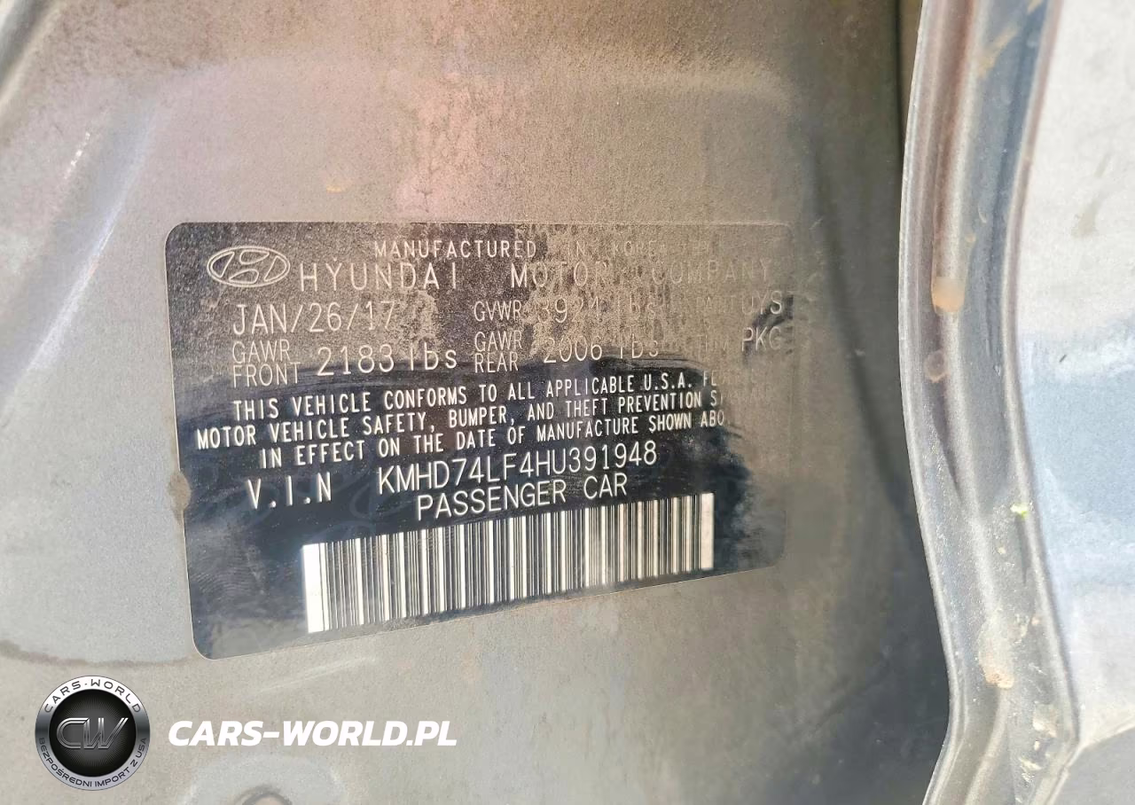 2017 Hyundai Elantra Se VIN:KMHD74LF4HU391948 - 12