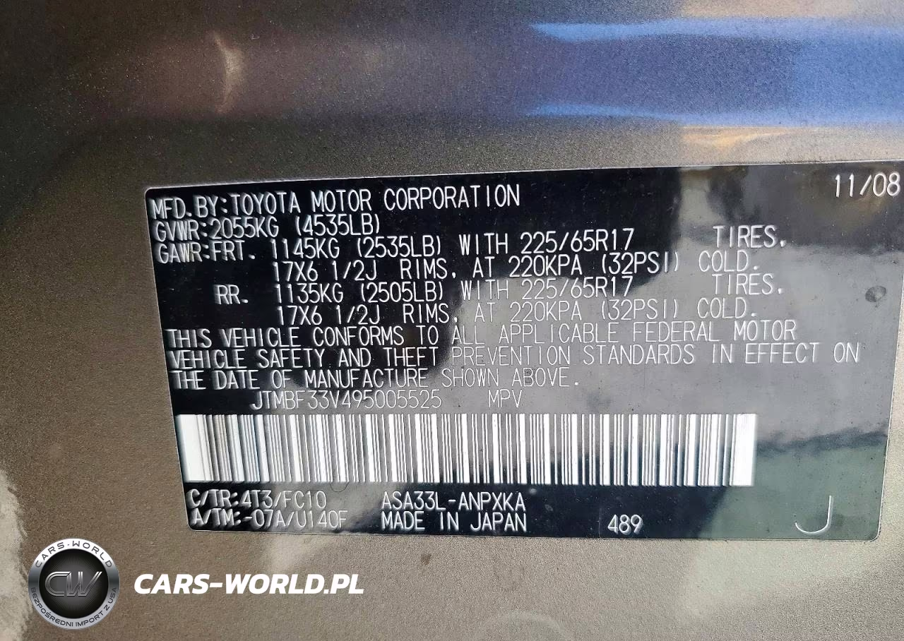 2009 Toyota Rav4 Base VIN:JTMBF33V495005525 - 12