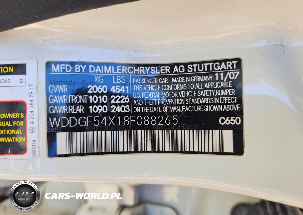 2008 Mercedes-Benz C 300 VIN:WDDGF54X18F088265 - 12