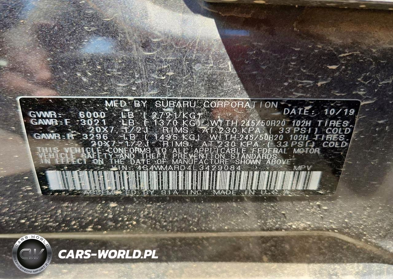 2020 Subaru Ascent Touring VIN:4S4WMARD4L3429084 - 13