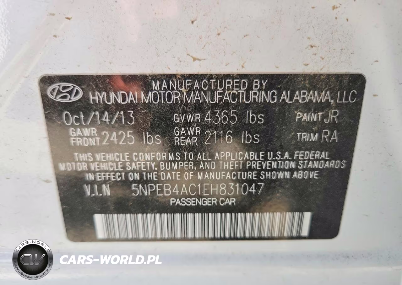 2014 Hyundai Sonata Gls VIN:5NPEB4AC1EH831047 - 12