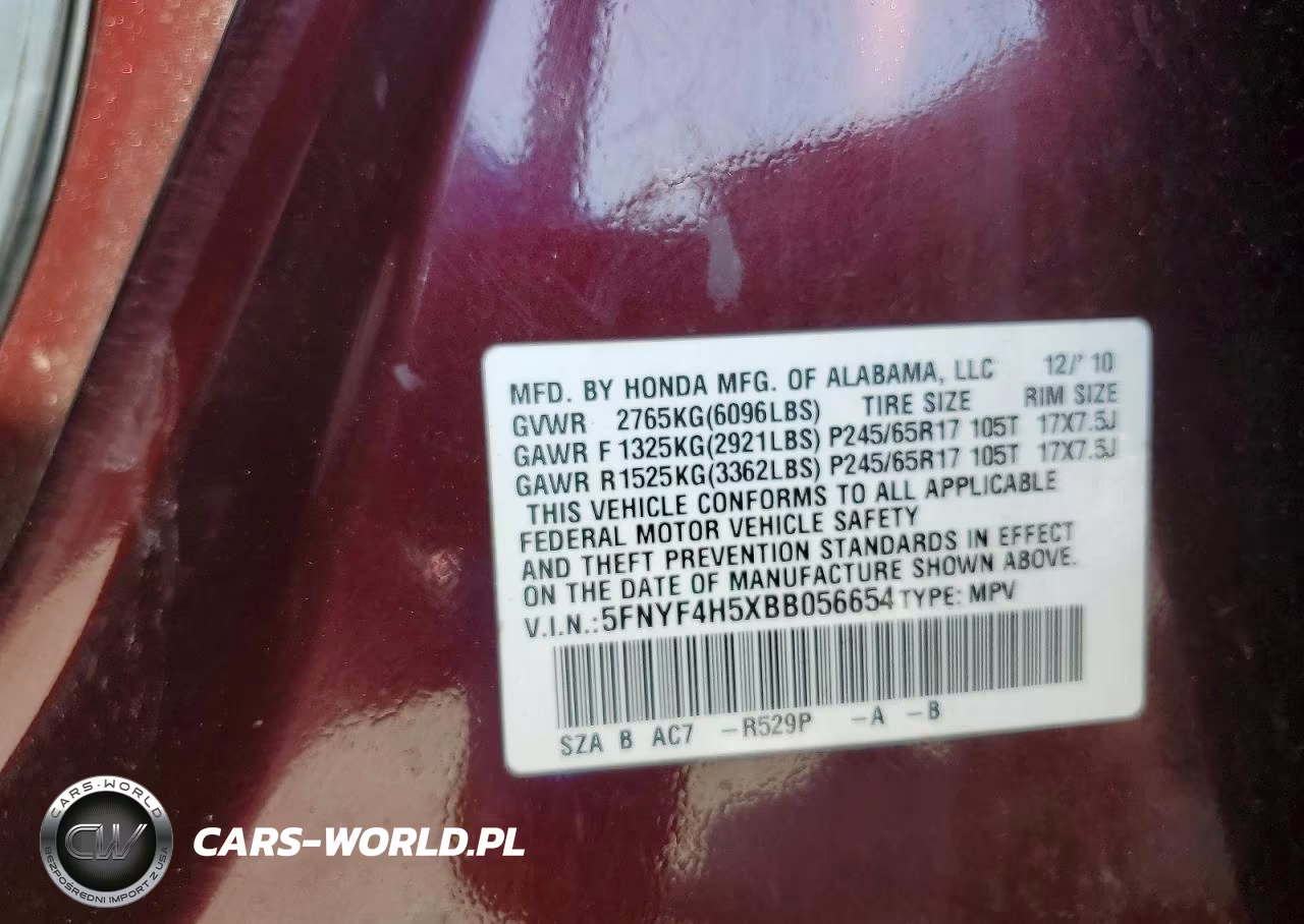 2011 Honda Pilot Exl VIN:5FNYF4H5XBB056654 - 13