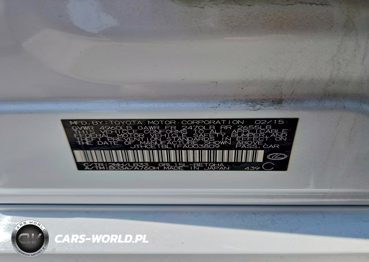 2015 Lexus Gs 350 VIN:JTHCE1BL1FA003809 - 12