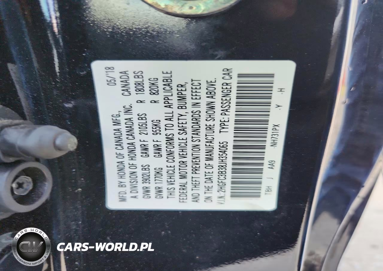 2018 Honda Civic Ex VIN:2HGFC3B38JH354065 - 12