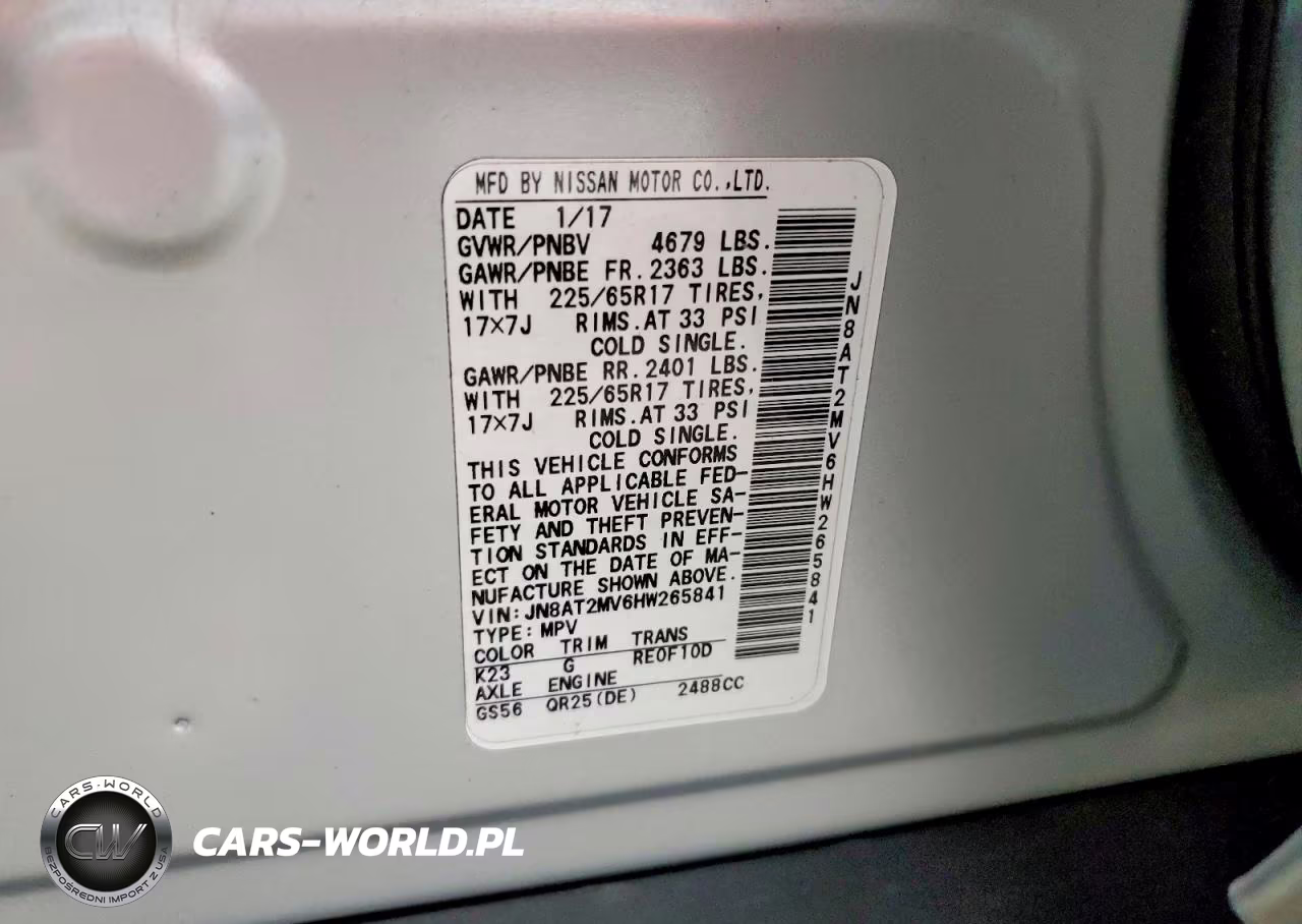 2017 Nissan Rogue Sv VIN:JN8AT2MV6HW265841 - 13