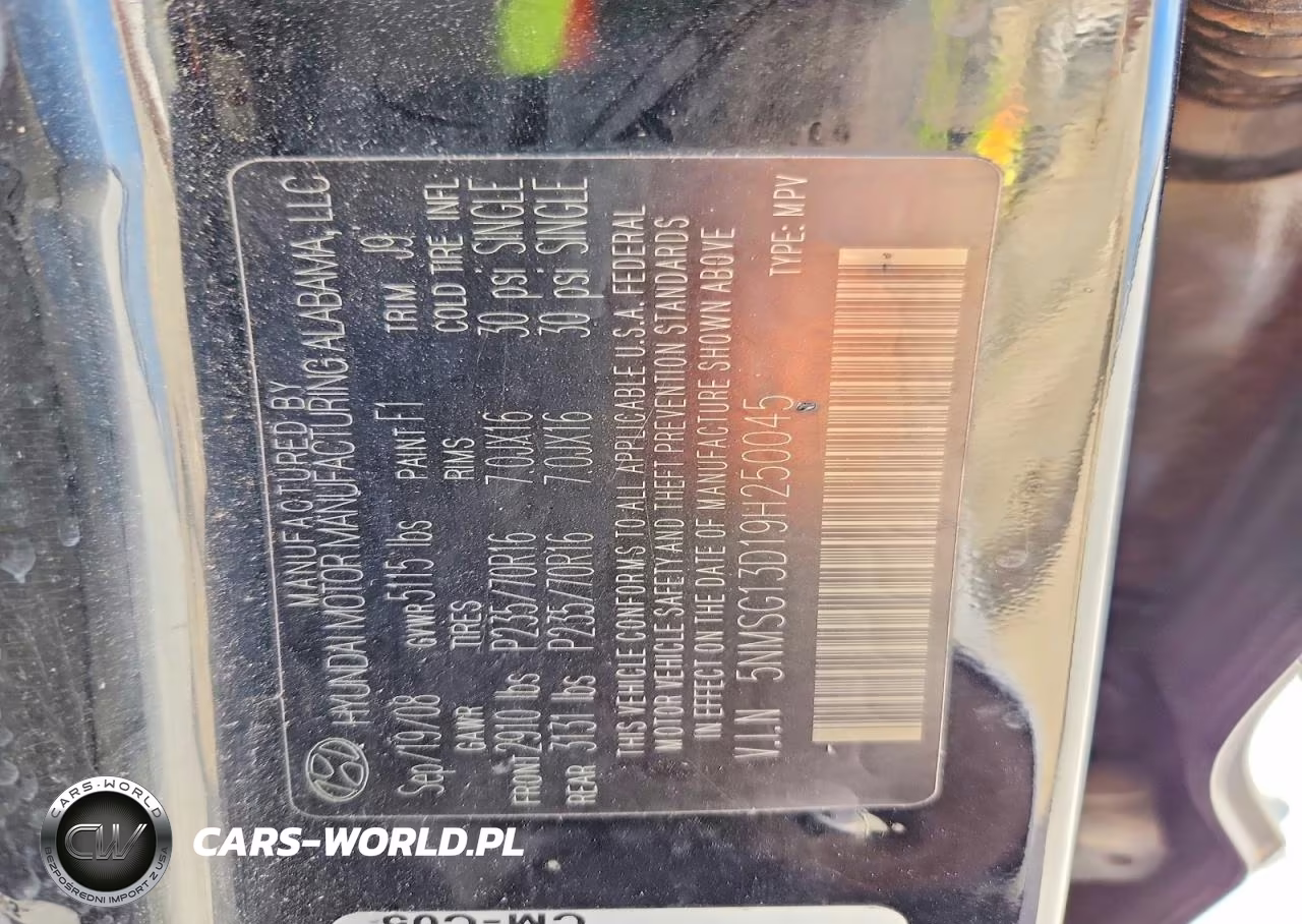 2009 Hyundai Santa Fe Gls VIN:5NMSG13D19H250045 - 12