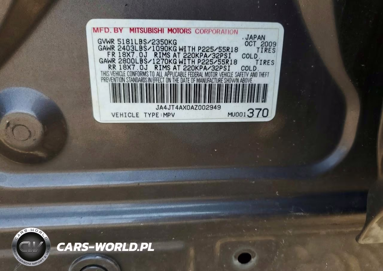 2010 Mitsubishi Outlander Xls VIN:JA4JT4AX0AZ002949 - 13