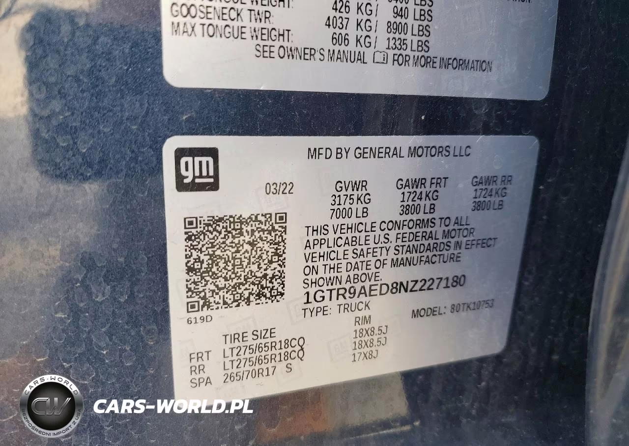 2022 GMC Sierra Limited K1500 VIN:1GTR9AED8NZ227180 - 13