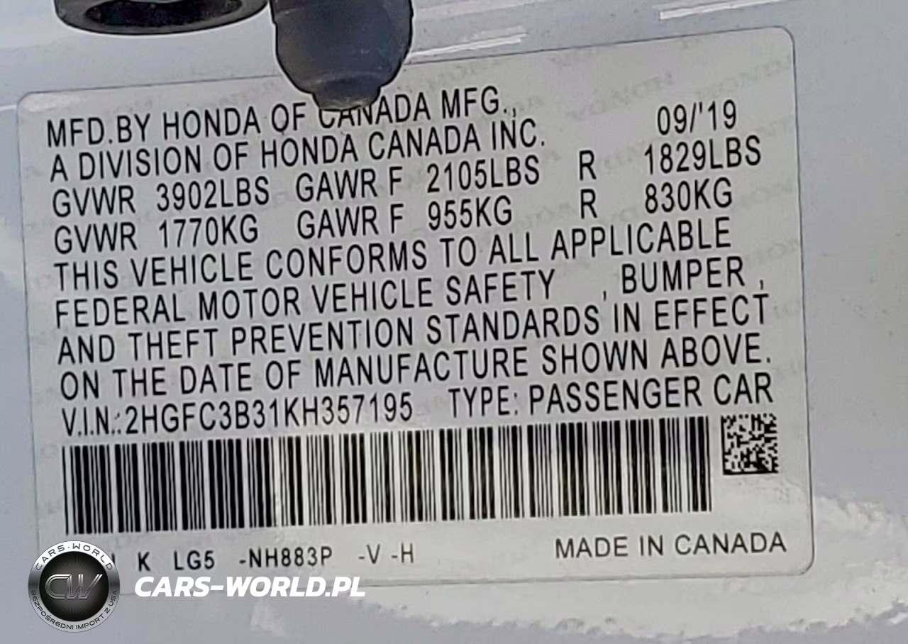2019 Honda Civic Ex VIN:2HGFC3B31KH357195 - 13