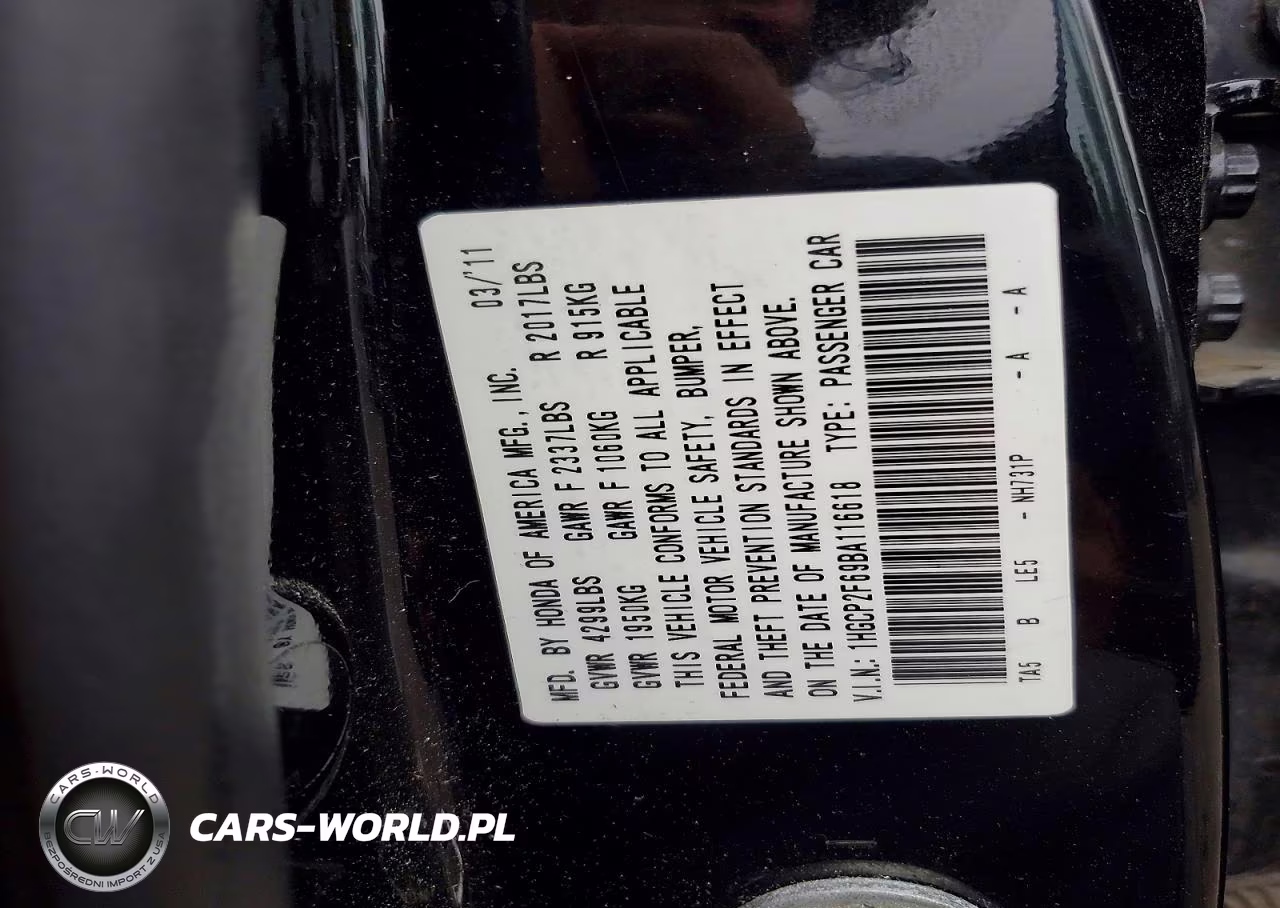 2011 Honda Accord Se VIN:1HGCP2F69BA116618 - 12