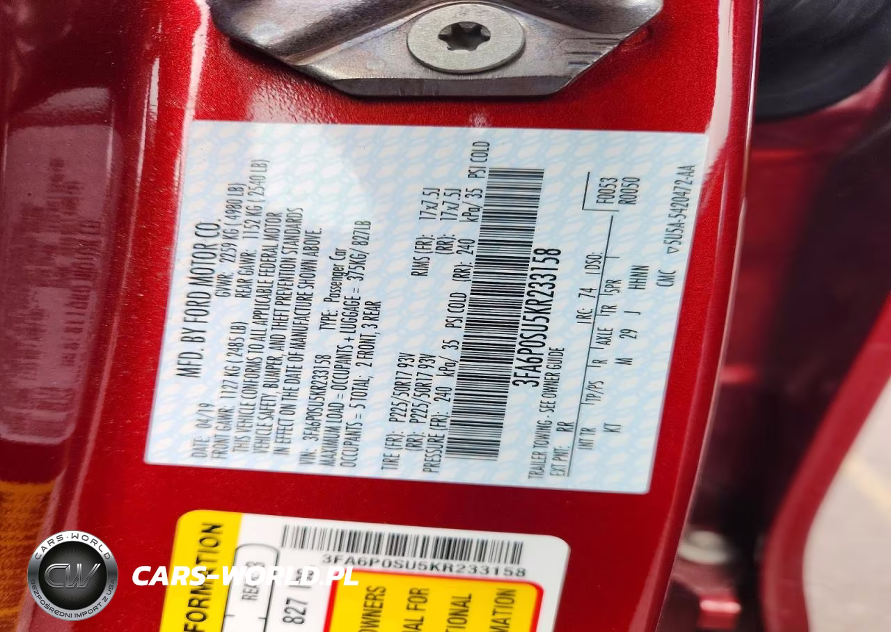 2019 Ford Fusion Titanium VIN:3FA6P0SU5KR233158 - 12