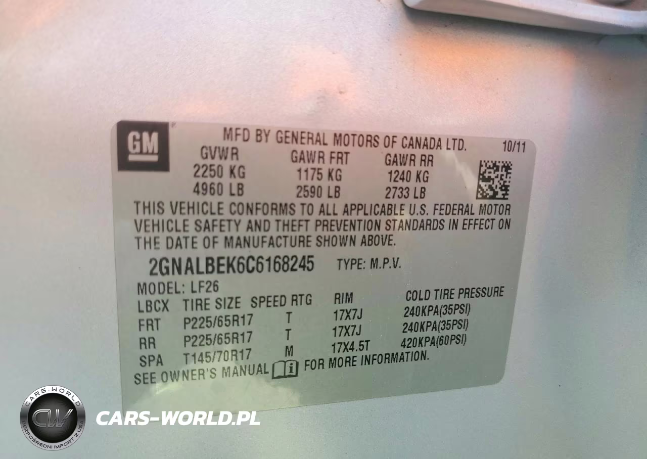 2012 Chevrolet Equinox Ls VIN:2GNALBEK6C6168245 - 13