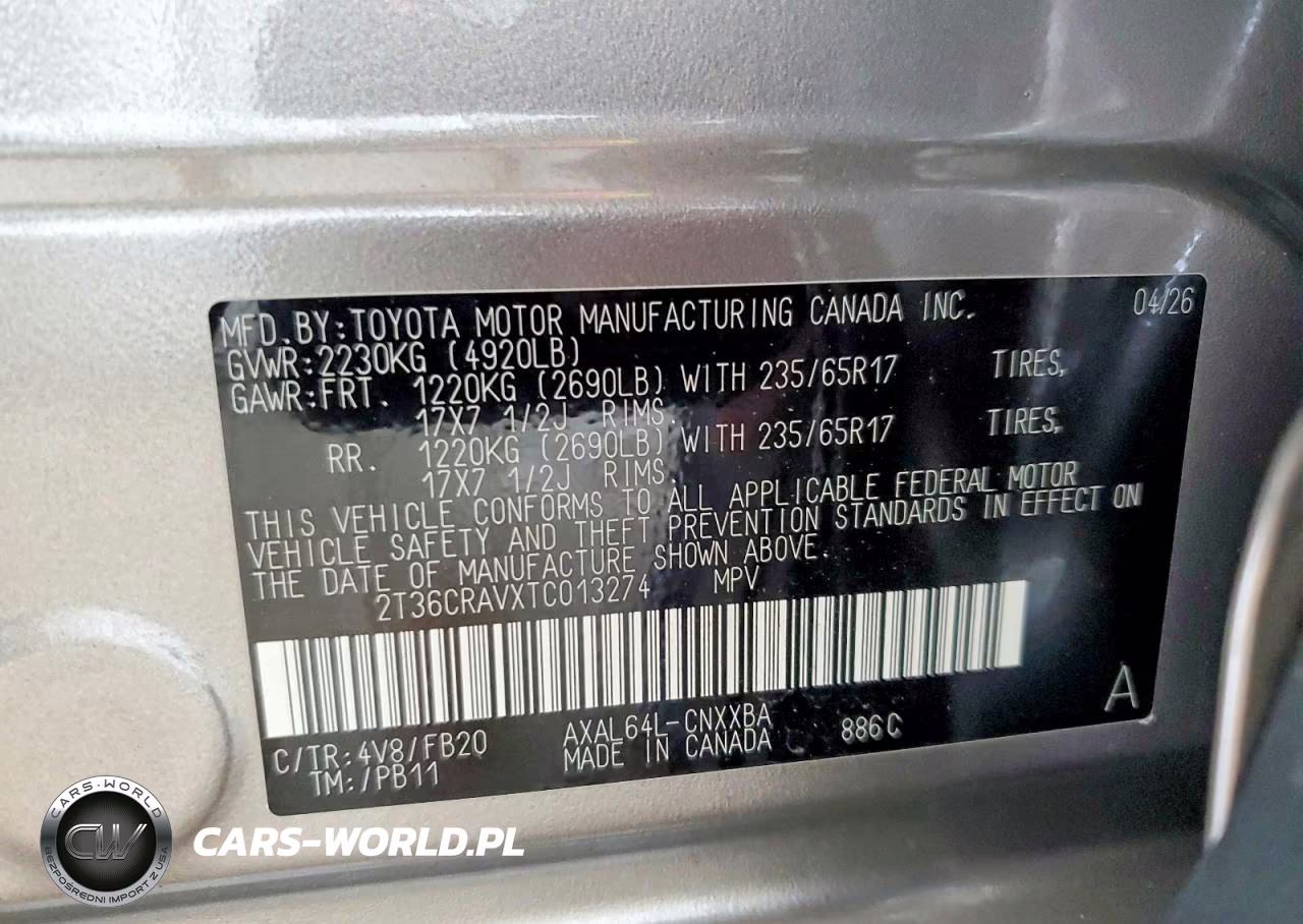 2026 Toyota Rav4 Le VIN:2T36CRAVXTC013274 - 14
