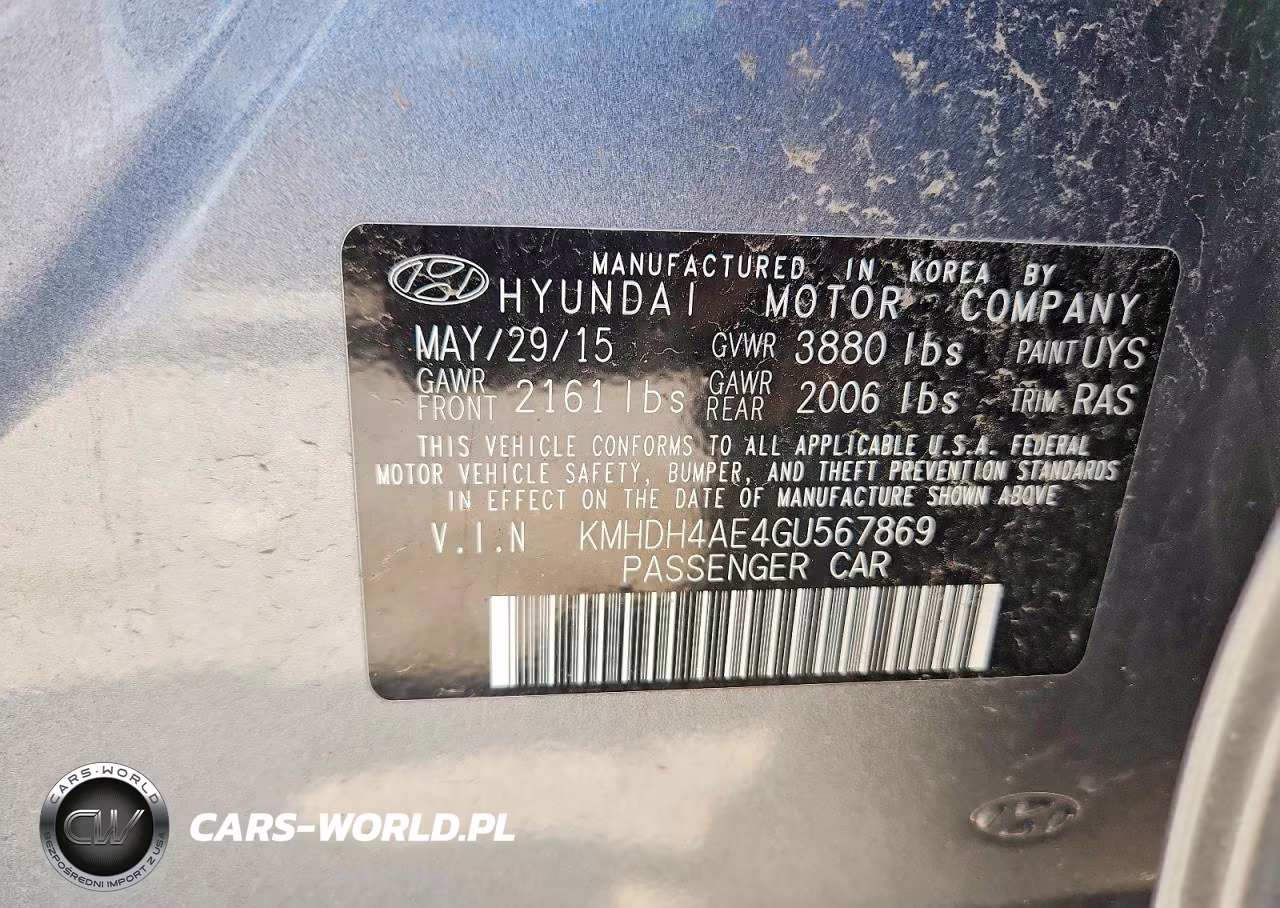 2016 Hyundai Elantra Se VIN:KMHDH4AE4GU567869 - 13