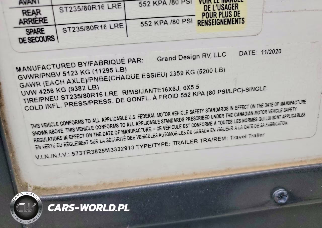 2021 Grand Design Reflection Camper VIN:573TR3825M3332913 - 10