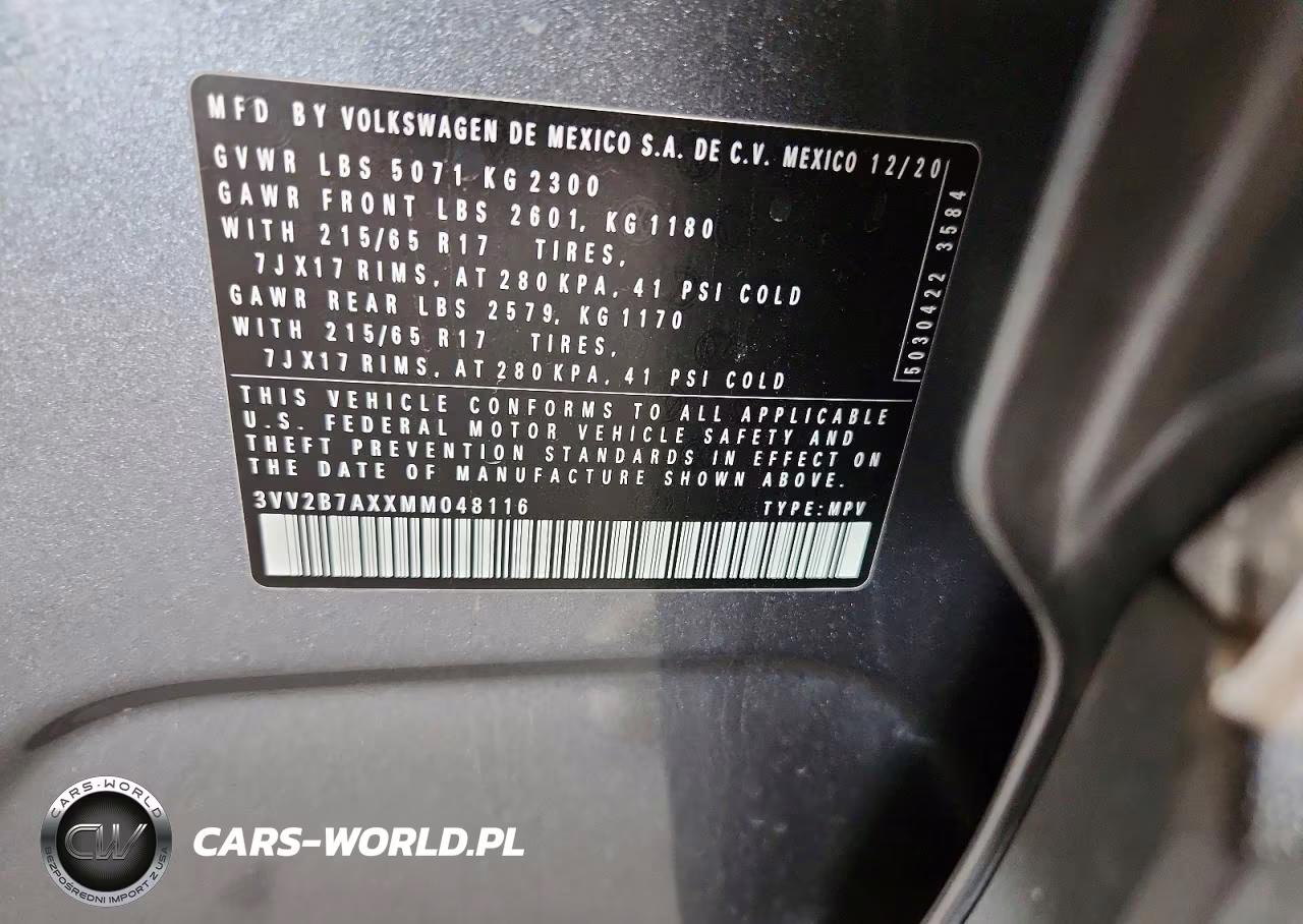 2021 Volkswagen Tiguan Se VIN:3VV2B7AXXMM048116 - 13