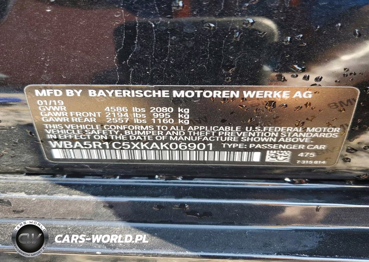 2019 BMW 330I VIN:WBA5R1C5XKAK06901 - 12