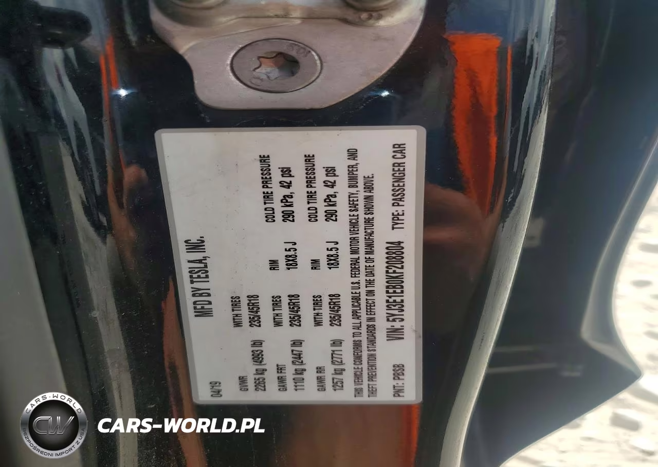 2019 Tesla Model 3 VIN:5YJ3E1EB0KF208804 - 12