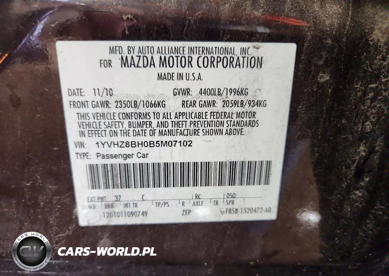 2011 Mazda 6 I VIN:1YVHZ8BH0B5M07102 - 12