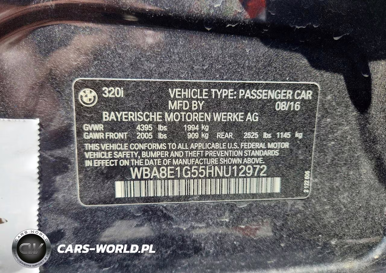 2017 BMW 320 I VIN:WBA8E1G55HNU12972 - 13