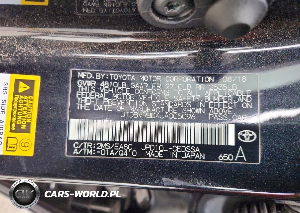 2018 Toyota Mirai Base VIN:JTDBVRBD4JA005096 - 12