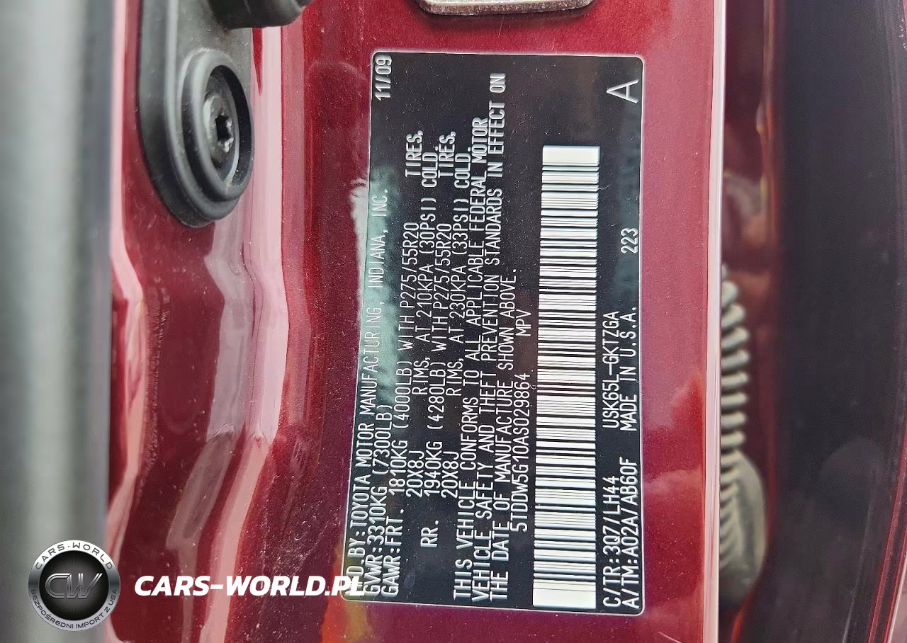 2010 Toyota Sequoia Platinum VIN:5TDDW5G10AS029864 - 13