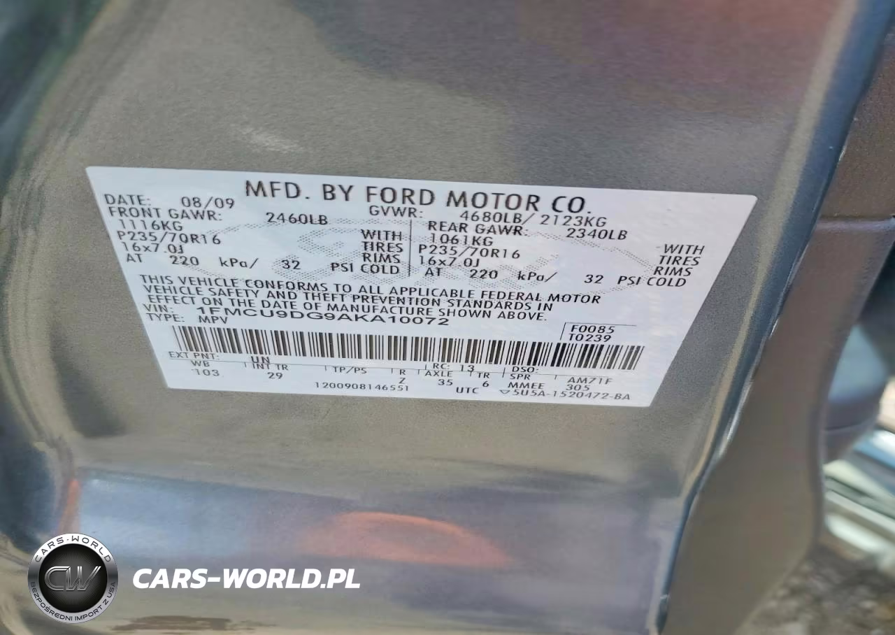 2010 Ford Escape Xlt VIN:1FMCU9DG9AKA10072 - 13