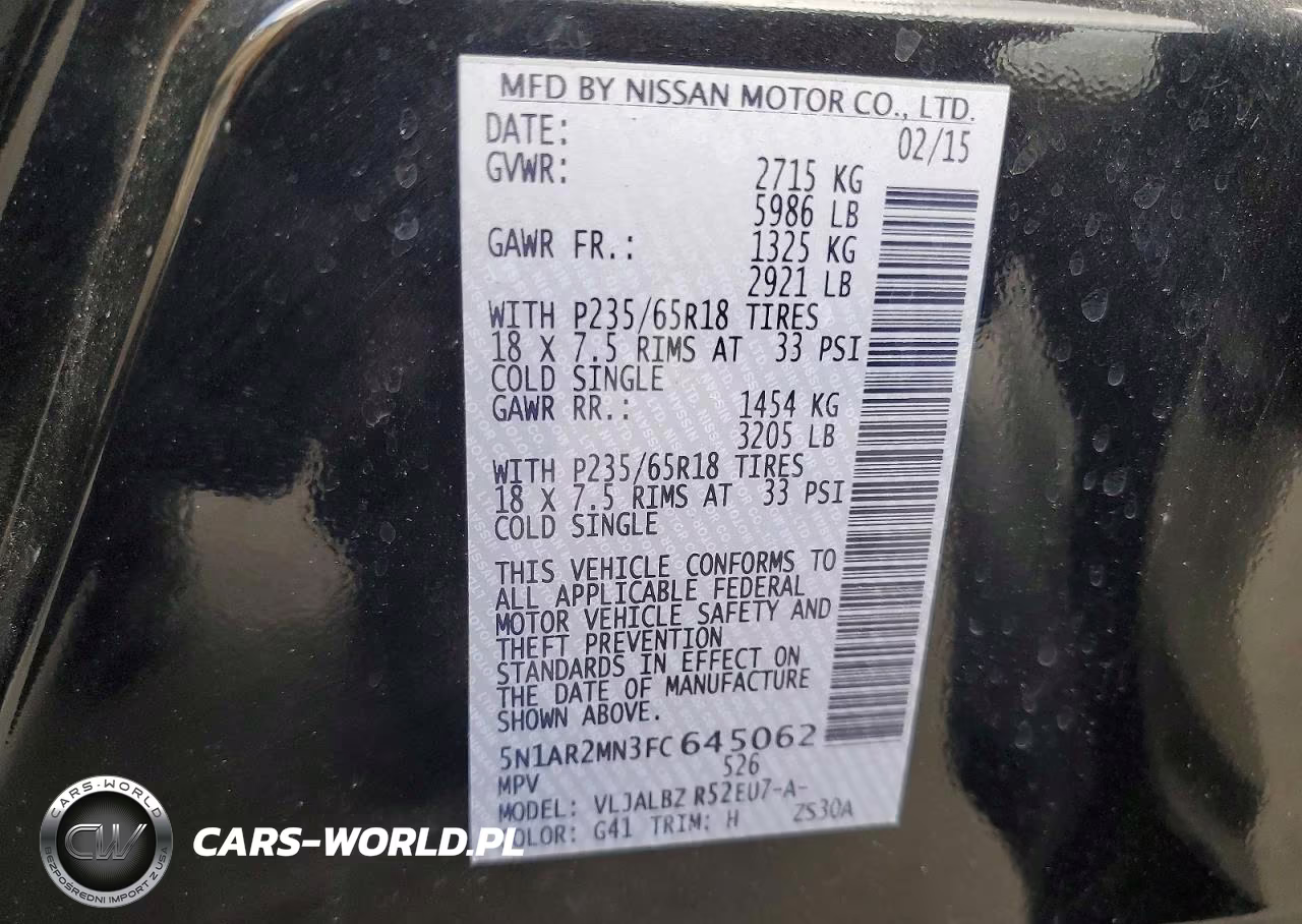 2015 Nissan Pathfinder S VIN:5N1AR2MN3FC645062 - 13