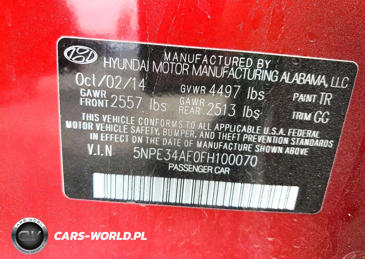 2015 Hyundai Sonata Sport VIN:5NPE34AF0FH100070 - 12