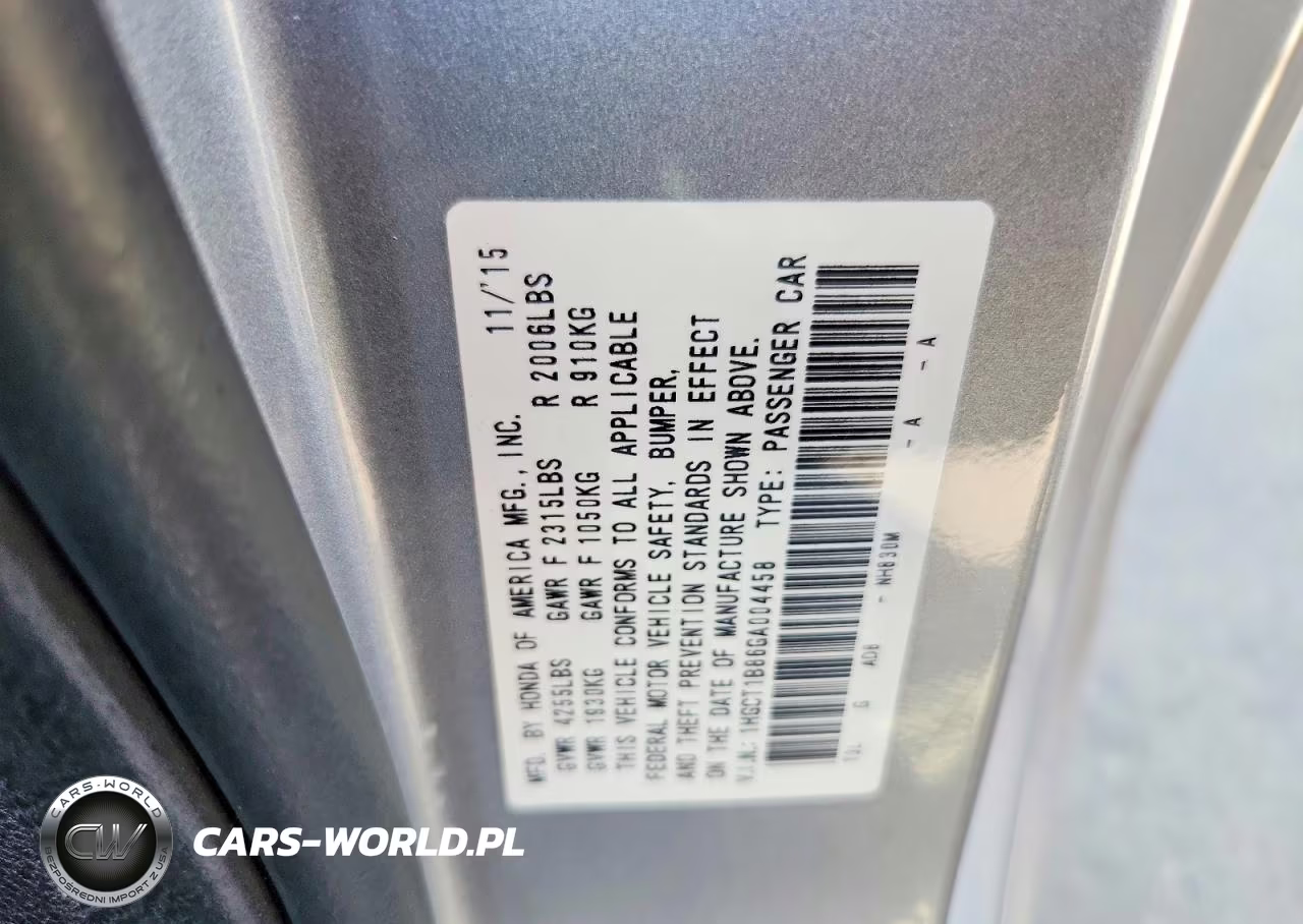 2016 Honda Accord Exl VIN:1HGCT1B86GA004458 - 12