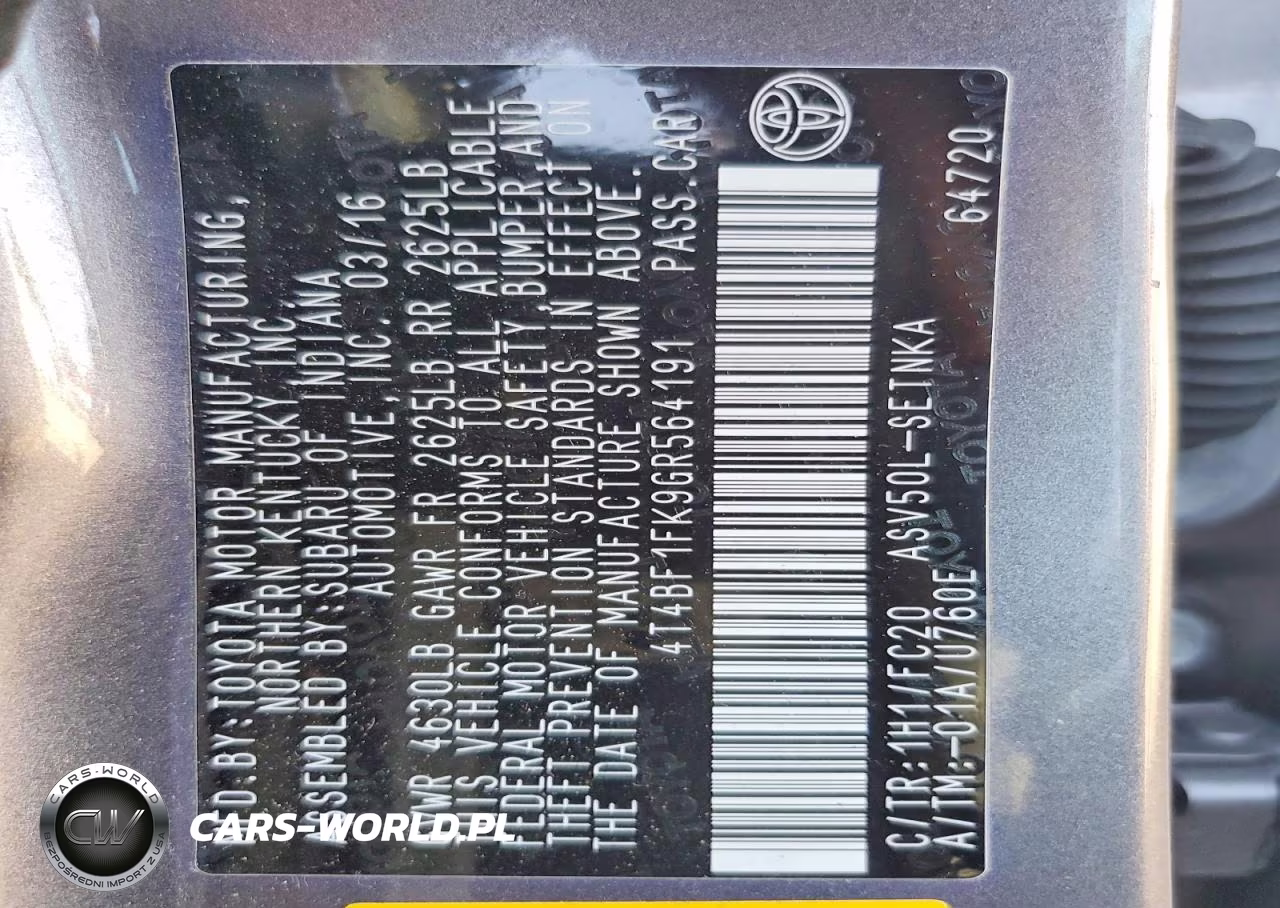 2016 Toyota Camry Le VIN:4T4BF1FK9GR564191 - 12
