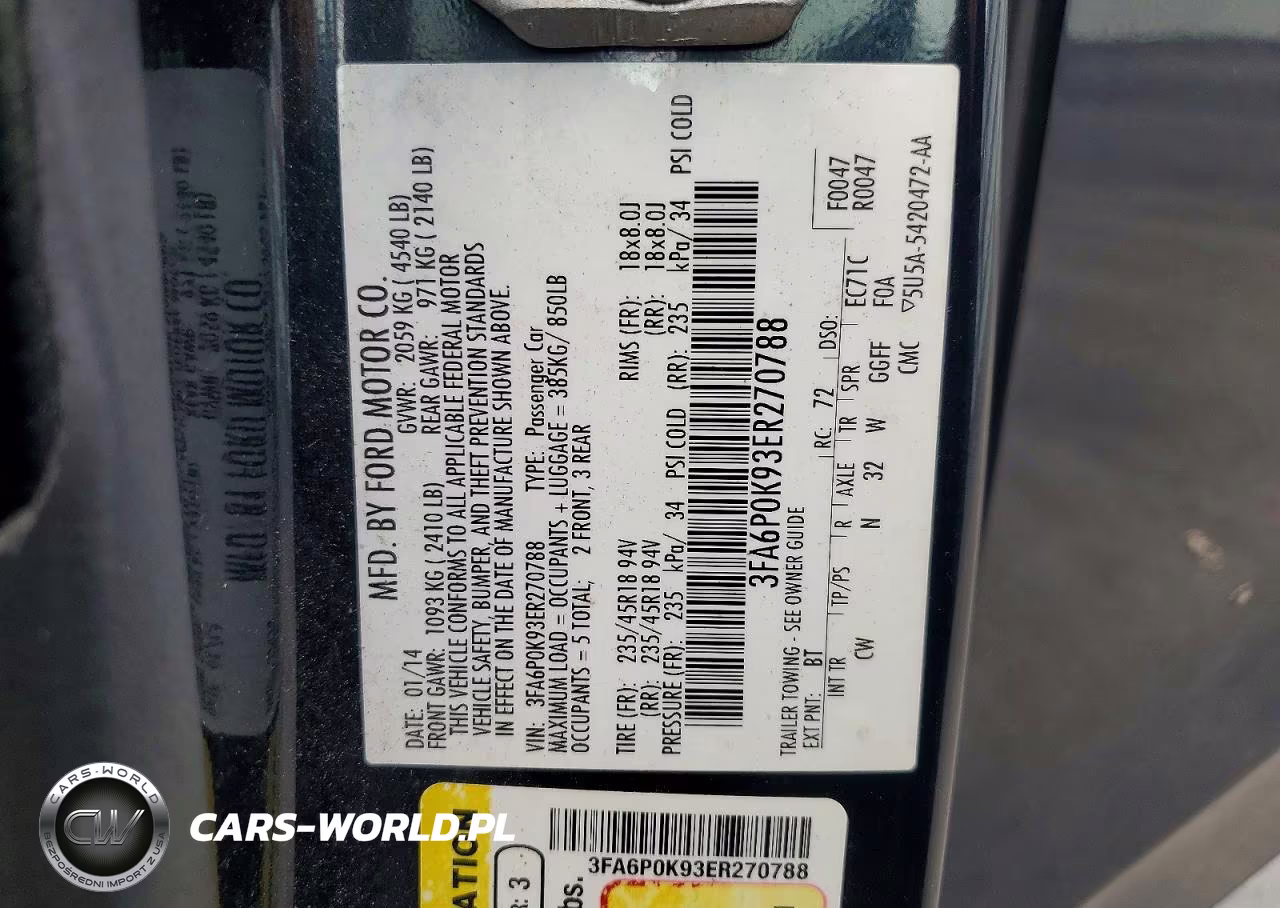 2014 Ford Fusion Titanium VIN:3FA6P0K93ER270788 - 12