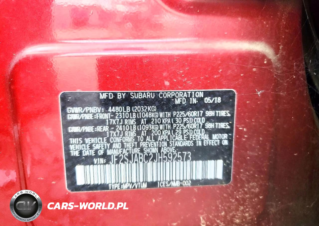 2018 Subaru Forester 2.5I VIN:JF2SJABC2JH592573 - 13