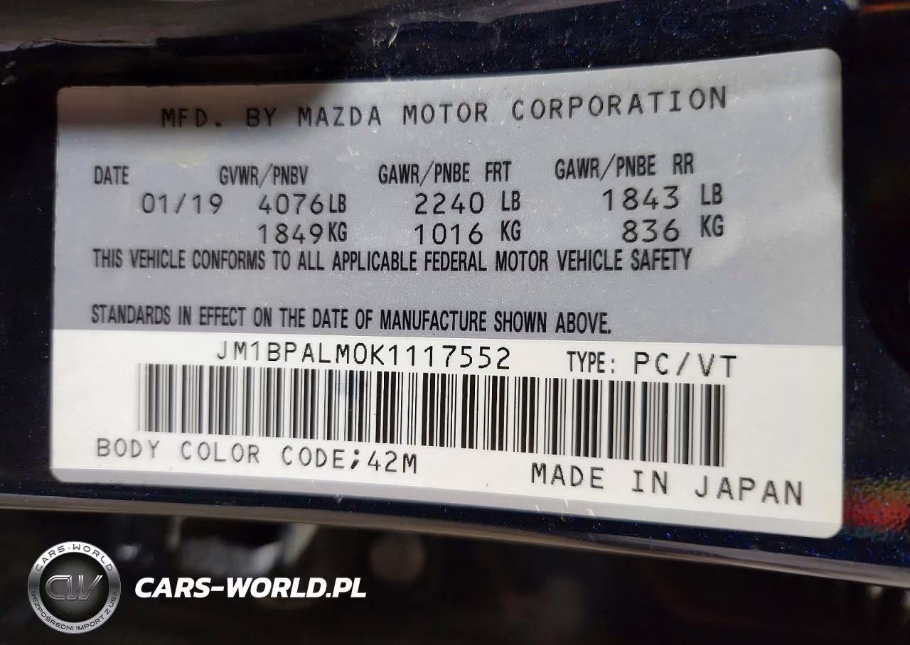 2019 Mazda 3 Preferred Plus VIN:JM1BPALM0K1117552 - 12