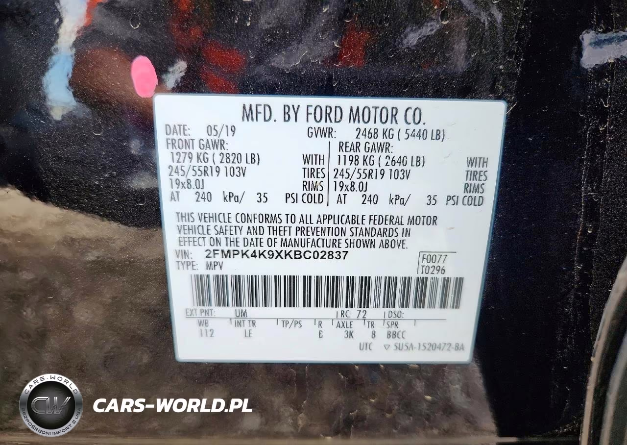 2019 Ford Edge Titanium VIN:2FMPK4K9XKBC02837 - 13