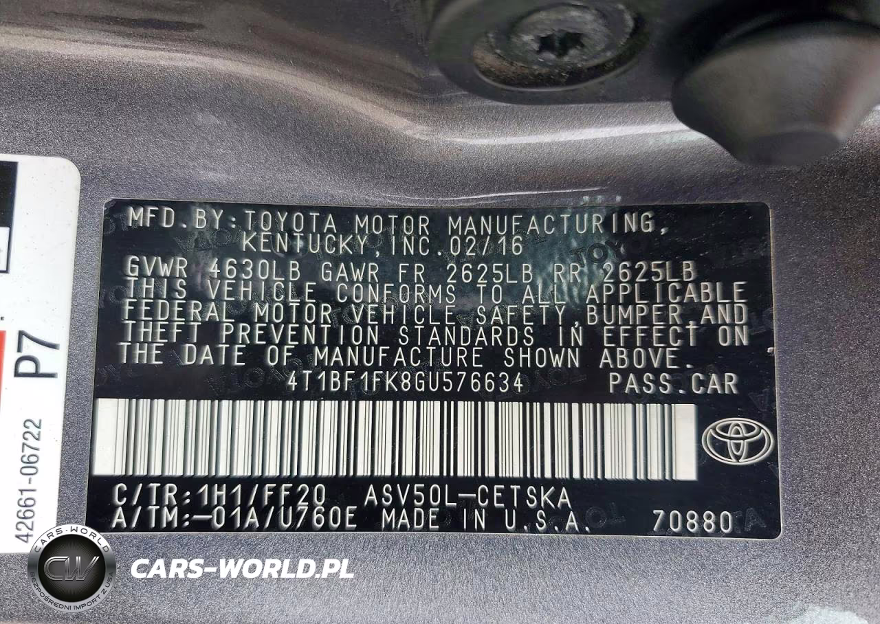 2016 Toyota Camry Se VIN:4T1BF1FK8GU576634 - 12
