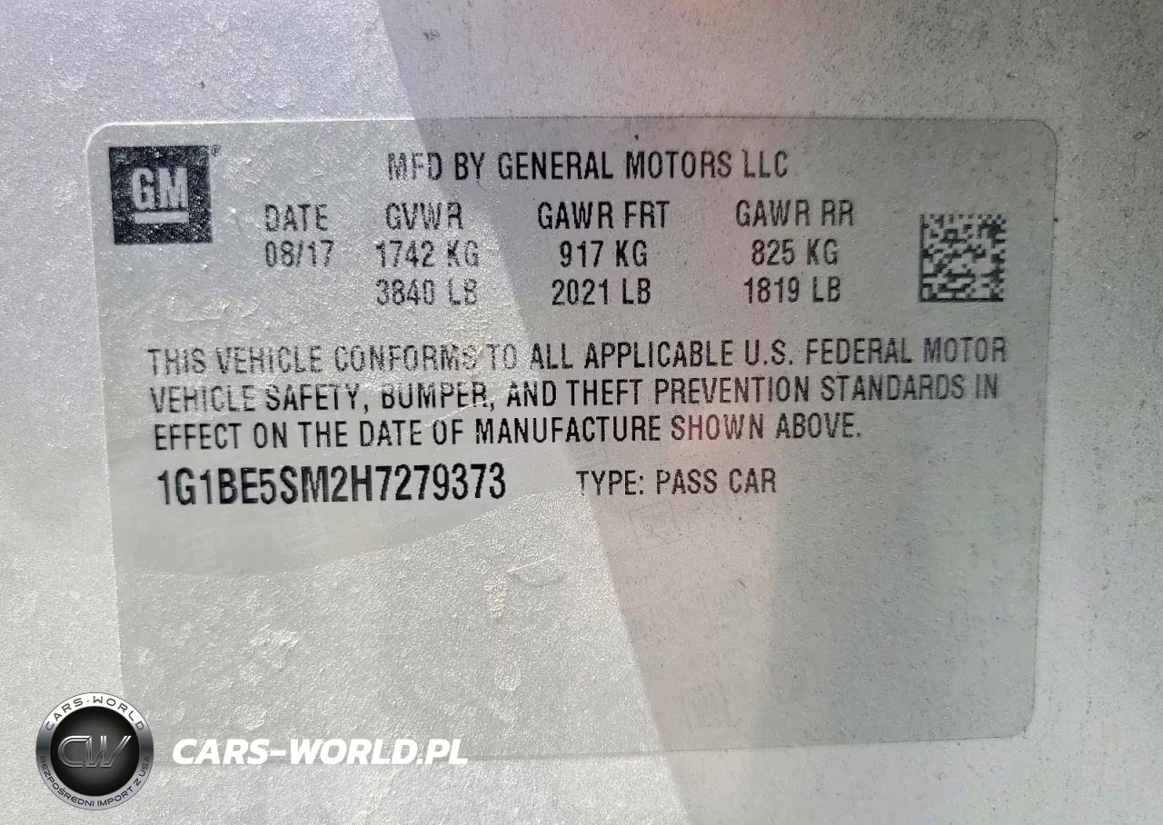2017 Chevrolet Cruze Lt Auto VIN:1G1BE5SM2H7279373 - 12