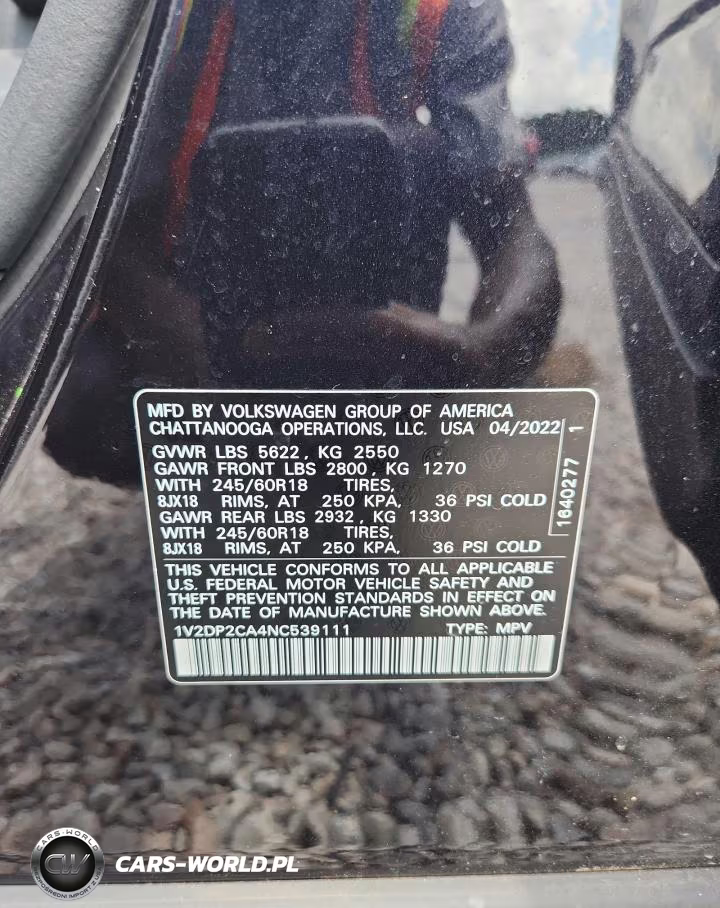 2022 Volkswagen Atlas Se VIN:1V2DP2CA4NC539111 - 13
