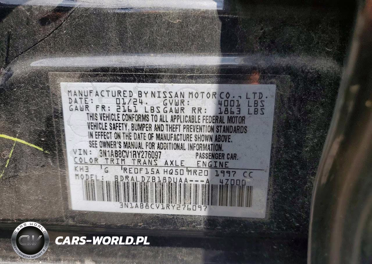 2024 Nissan Sentra Sv VIN:3N1AB8CV1RY276097 - 12