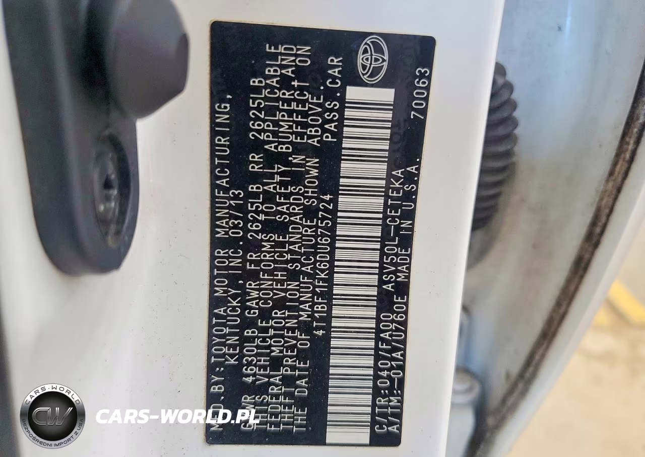 2013 Toyota Camry L VIN:4T1BF1FK6DU675724 - 12