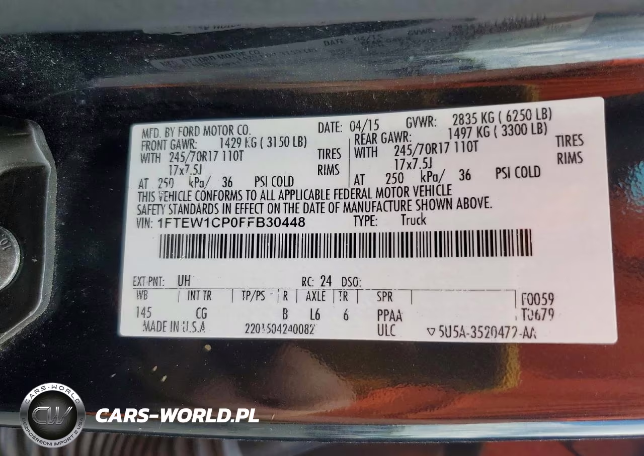 2015 Ford F150 Supercrew VIN:1FTEW1CP0FFB30448 - 13