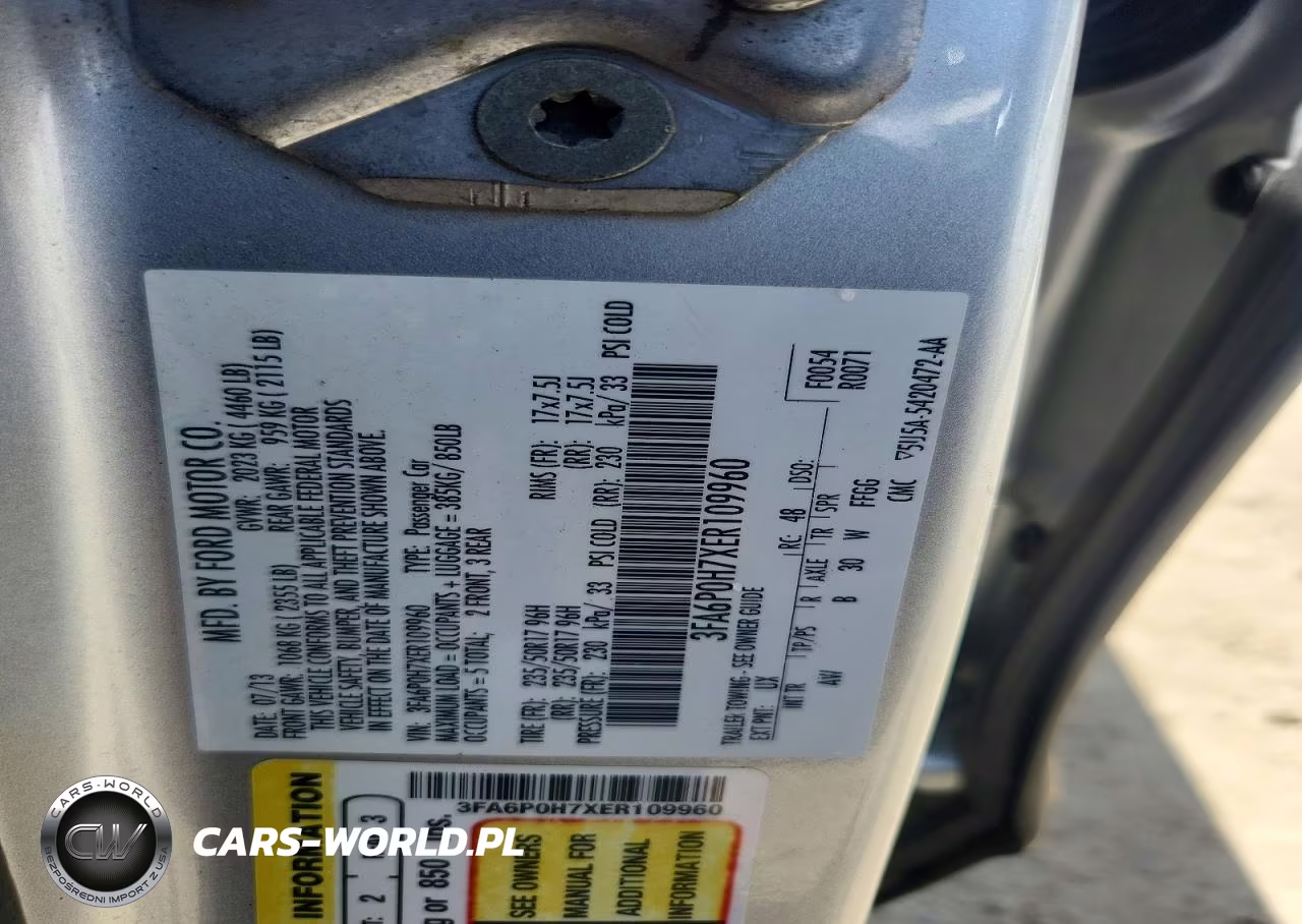 2014 Ford Fusion Se VIN:3FA6P0H7XER109960 - 12