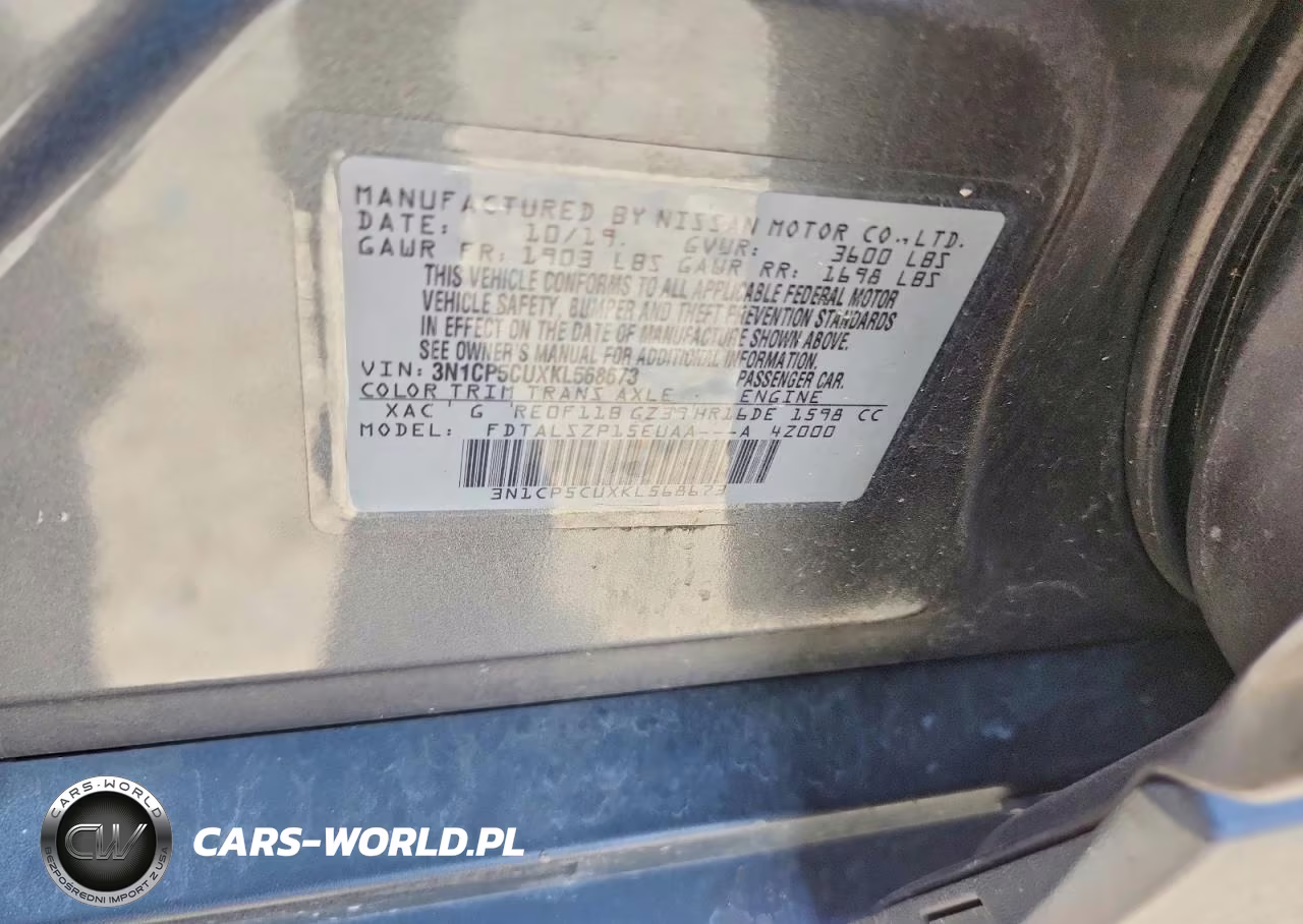 2019 Nissan Kicks Sv VIN:3N1CP5CUXKL568673 - 13