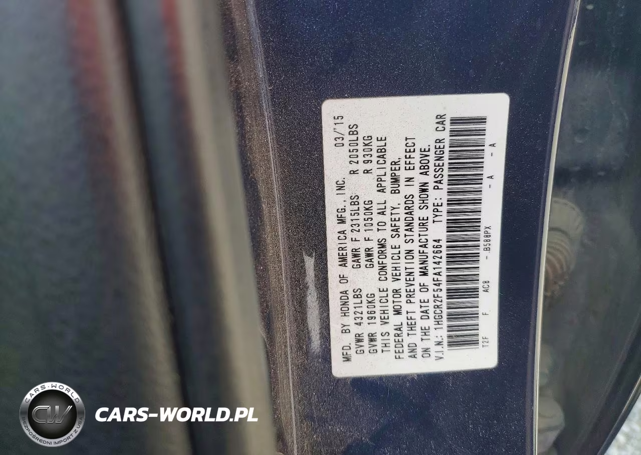 2015 Honda Accord Sport VIN:1HGCR2F54FA142664 - 12