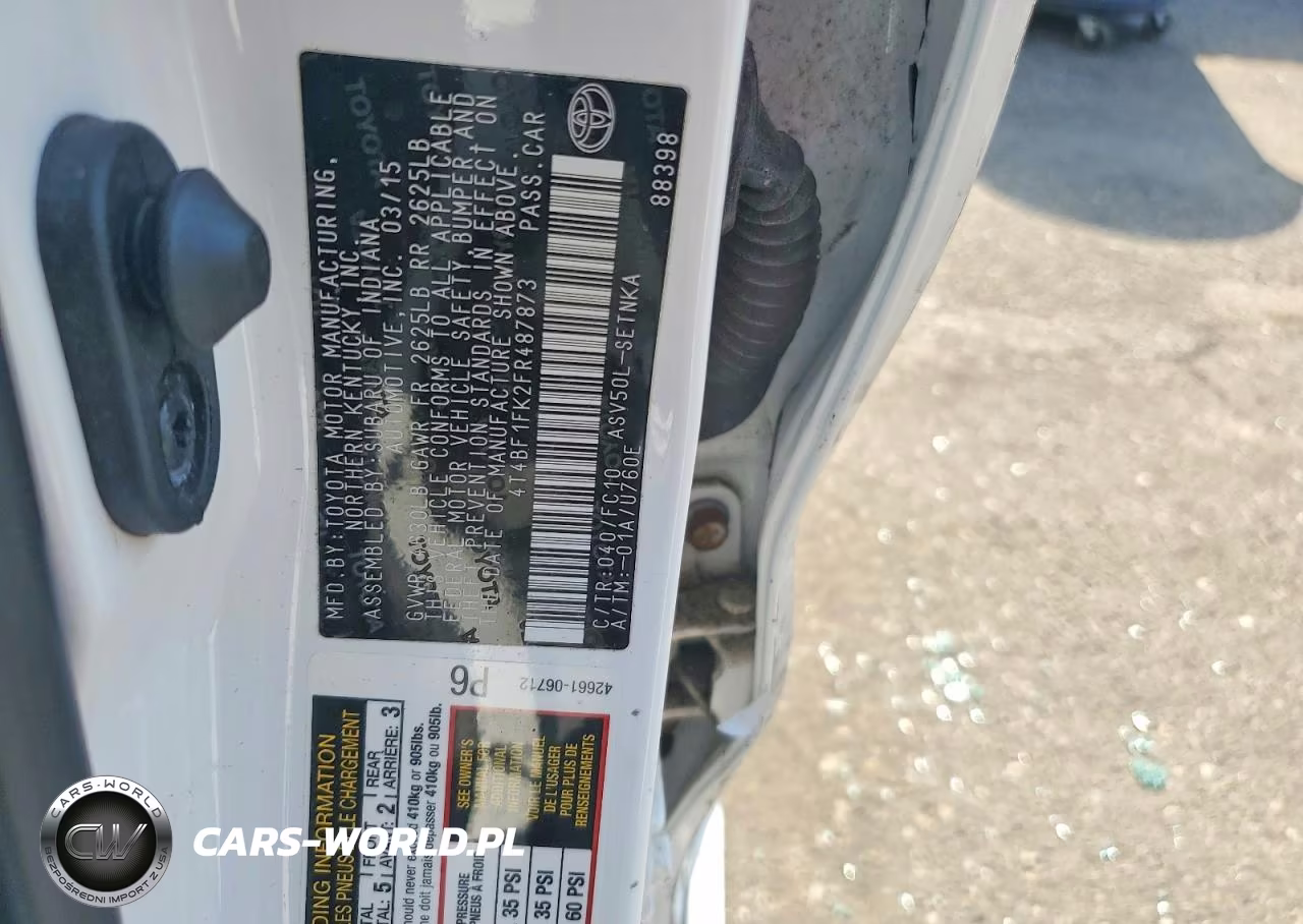 2015 Toyota Camry Le VIN:4T4BF1FK2FR487873 - 12