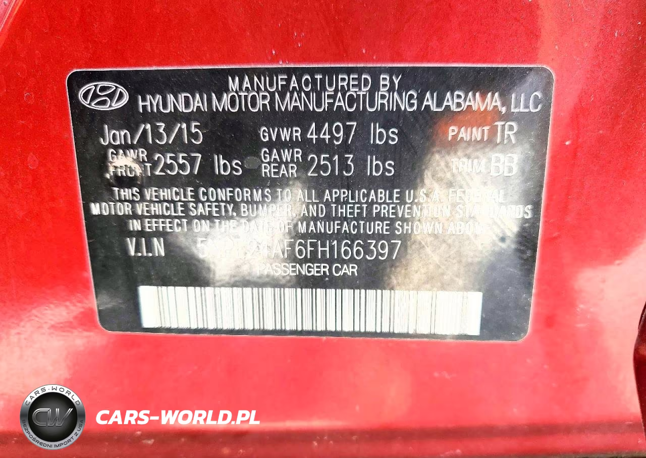 2015 Hyundai Sonata Se VIN:5NPE24AF6FH166397 - 12