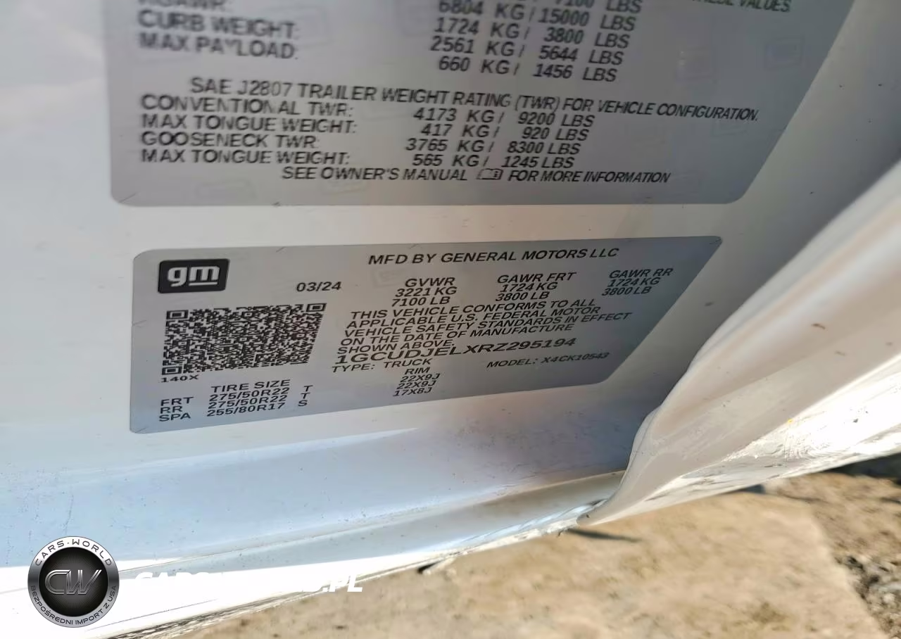 2024 Chevrolet Silverado K1500 High Country VIN:1GCUDJELXRZ295194 - 12